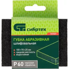 Губка для шлифования, 100 х 70 х 25 мм, средняя жесткость, P 60, Сибртех
