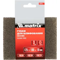 Губка для шлифования, 125 х 100 х 10 мм MATRIX 75715