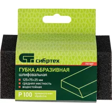 Губка для шлифования, 125 х 75 х 25 мм, трапеция, средняя жесткость, P 100 Сибртех