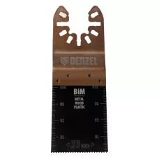 Насадка для МФИ DENZEL 782305 режущая пазовая прямая, BiM, по металлу и дереву, 33 x 1.4 мм
