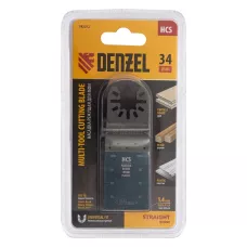 Насадка для МФИ DENZEL 782312 режущая пазовая прямая, HCS, по дереву, 34 х 1.4 мм