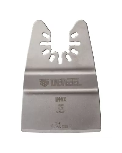 Насадка для МФИ шабер полукруг, Inox, для снятия краски и др., ширина 50 мм, длина общая 74 мм, ступенчатый Denzel