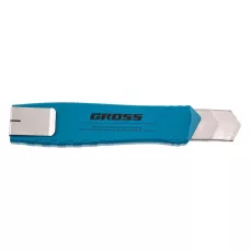 Нож GROSS 195 мм, металлический корпус, выдвижное сегментное лезвие 25 мм (SK-5), металлическая направляющая, клипса для ремня 78896