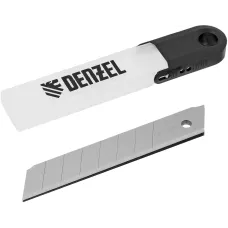 Лезвия DENZEL 18 мм, сталь SK5 - 0,6 мм, усиленные, 5 штук