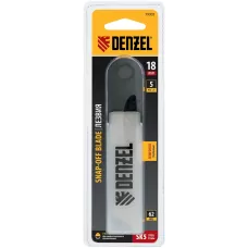 Лезвия DENZEL 18 мм, сталь SK5 - 0,6 мм, усиленные, 5 штук