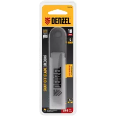 Лезвия DENZEL 18 мм, сталь SK4 - 0,5 мм, супер острые, 5 штук
