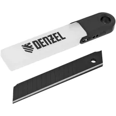 Лезвия DENZEL 18 мм, сталь SK4 - 0,5 мм, супер острые, многосегментные, 5 штук