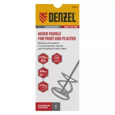 Миксер для красок и штукатурных смесей DENZEL 848467, 120 x 600 мм, шестигранный хвостовик