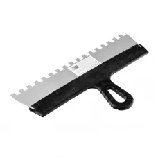 Шпатель из нержавеющей стали, 350 мм, зуб 10 х 10 мм, пластмассовая ручка SPARTA 85131