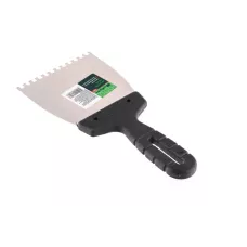 Шпатель из нержавеющей стали, 100 мм, зуб 4 х 4 мм, пластмассовая ручка Сибртех