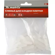 Клинья для кладки плитки 30 х 6 х 5 мм упаковка 100 шт MATRIX 88081