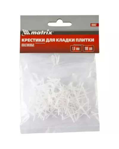 Крестики, 1.0 мм, для кладки плитки, 100 шт Matrix