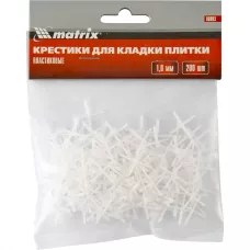 Крестики, 1 мм, для кладки плитки, упаковка 200 шт MATRIX 88083