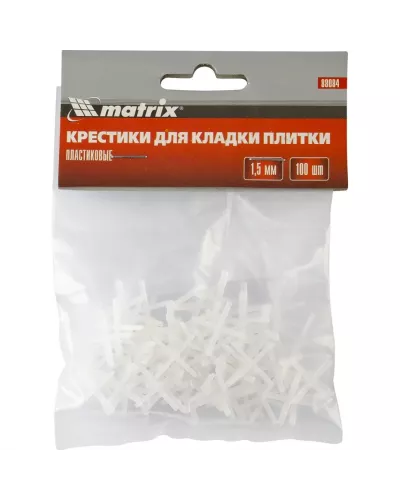 Крестики, 1.5 мм, для кладки плитки, 100 шт Matrix