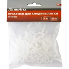 Крестики, 2 мм, для кладки плитки, упаковка 200 шт MATRIX 88087
