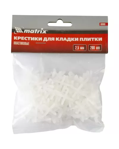 Крестики, 2.5 мм, для кладки плитки, 200 шт Matrix