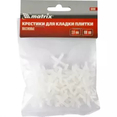 Крестики, 3 мм, для кладки плитки, упаковка 100 шт MATRIX 88090