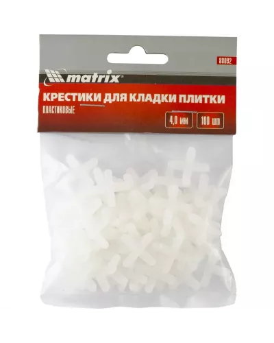 Крестики, 4.0 мм, для кладки плитки, 100 шт Matrix