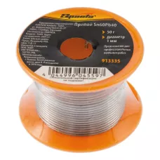 Припой Sn60Pb40, D 1 мм, 50 г, на пластмассовой катушке SPARTA 913335