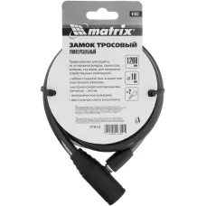 Замок тросовый универсальный, 10 х 1200 мм MATRIX 91833