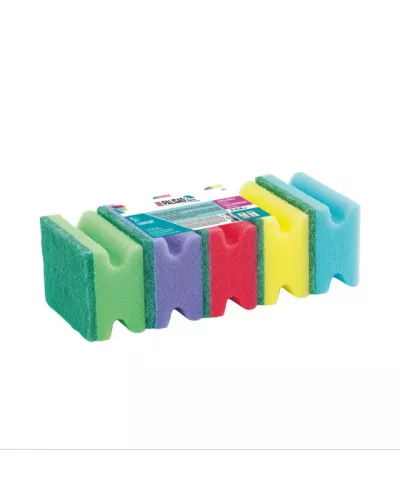 Губки для посуды профильные Comfort, 87 x 65 x 40 мм, 5 шт., Home Palisad