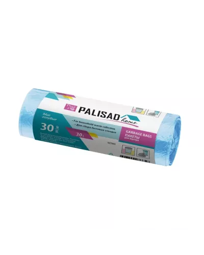 Пакеты для мусора 30 л x 30 шт. голубые, Home Palisad