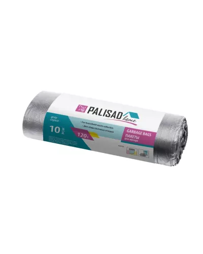 Пакеты для мусора 120 л x 10 шт. серые, Home Palisad