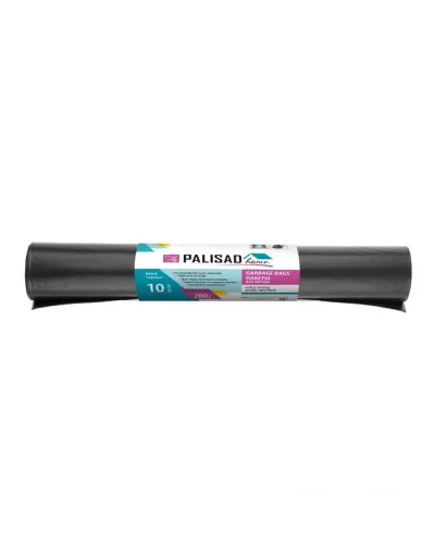 Пакеты для мусора 200 л x 10 шт., ПВД особопрочные черные, длинный ролик, Home Palisad