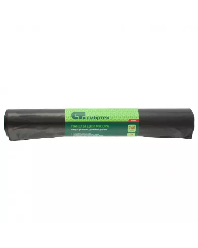 Пакеты для мусора 240 л x 10 шт, пвд, сверхпрочные, длинный ролик, РоссияСибртех