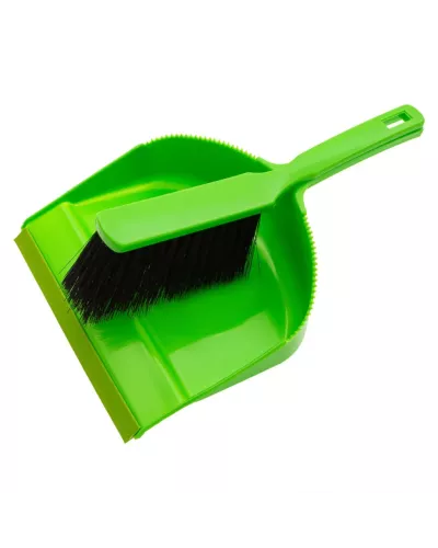Набор: совок с кромкой 330 x 225 мм и щетка-сметка 285 мм, зеленый, Home Palisad