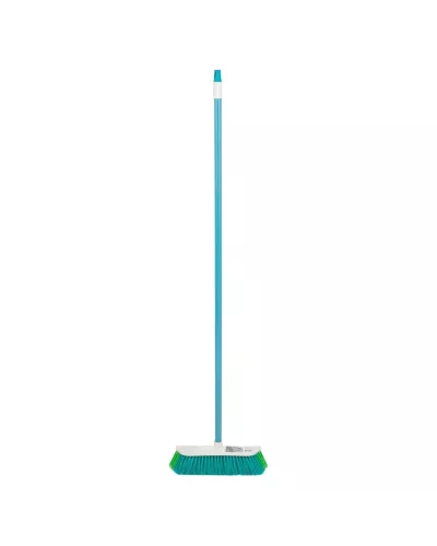 Щетка пластмассовая для подметания пола с комбинированной щетиной, 27 см, с черенком, 120 cм, Home Palisad