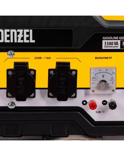 Генератор бензиновый PS-33E, 3.3 кВт, 230В, 15 л, электростартер Denzel