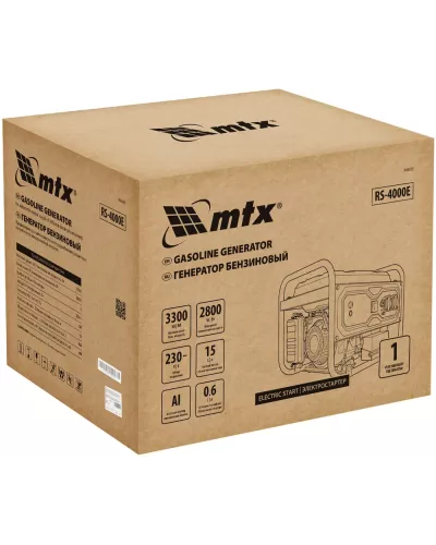 Генератор бензиновый RS-4000E, 3,3 кВт, 230В, электростартер MTX