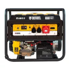 Генератор бензиновый DENZEL PS 80 E-3, 6.6 кВт, 400 В, 25 л, электростартер