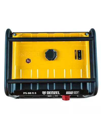Генератор бензиновый PS 80 E-3, 6.6 кВт, 400 В, 25 л, электростартер Denzel