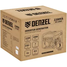 Генератор инверторный DENZEL GK-2200iF, 2,2 кВт, 230 В, ручной старт