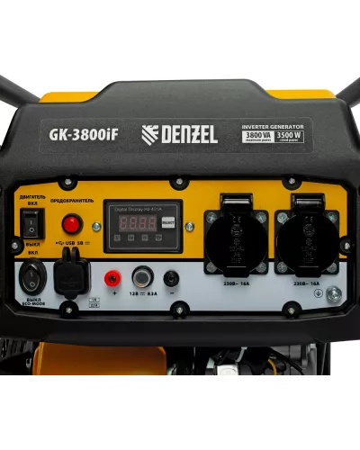 Генератор инверторный GK-3800iF, 3,8 кВт, 230 В, ручной старт DENZEL