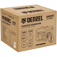 Генератор инверторный DENZEL GK-3800iF, 3,8 кВт, 230 В, ручной старт