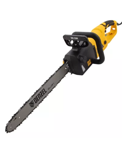 Пила цепная электрическая EDS-2200, 2.2 кВт,продольная, шина 45 см, шаг 3/8, паз 1.3 мм, 62 звена Denzel