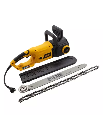 Пила цепная электрическая EDS-2200, 2.2 кВт,продольная, шина 45 см, шаг 3/8, паз 1.3 мм, 62 звена Denzel