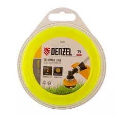 Леска для триммера DENZEL Flex Сord 96107, 2 мм x 15 м, круглая, блистер