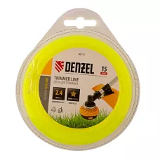 Леска для триммера DENZEL Flex Сord 96112, 2.4 мм x 15 м, звезда, блистер
