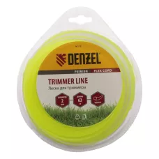 Леска для триммера DENZEL Flex Сord 96118, 2 мм x 63 м, круглая, блистер