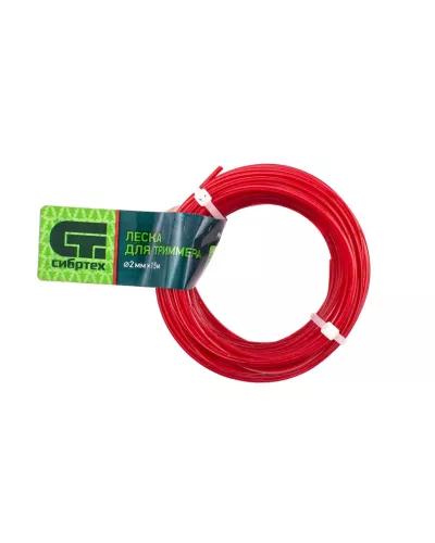 Леска для триммера звезда, 2.0 мм х 15 м, Россия Сибртех