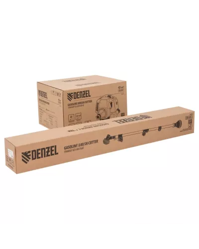 Триммер бензиновый DR-43S, 43 см3, разъемная штанга, состоит из 2 частей Denzel
