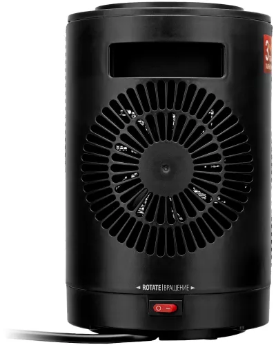Тепловентилятор керамический DTFC-1200S, вращение, 3 реж., вент., нагрев 600/1200 Вт // Denzel
