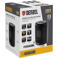 Тепловентилятор керамический DENZEL DTFC-1200S, вращение, 3 реж., вент., нагрев 600/1200 Вт