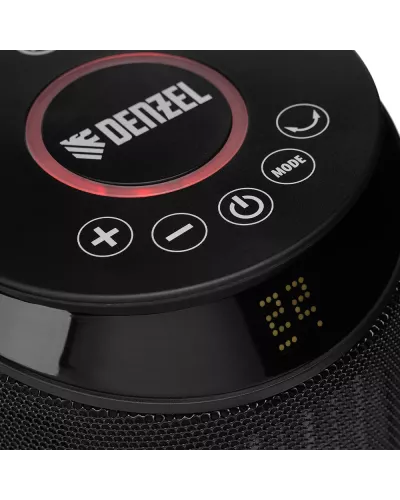 Тепловентилятор керамический DTFC-2000X, 2 кВт, wi-fi, пульт, динамик, вращение, 3 реж. // Denzel