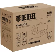Газовая тепловая пушка DENZEL GHG-30i, 30 кВт, цифровой термостат, пропан-бутан