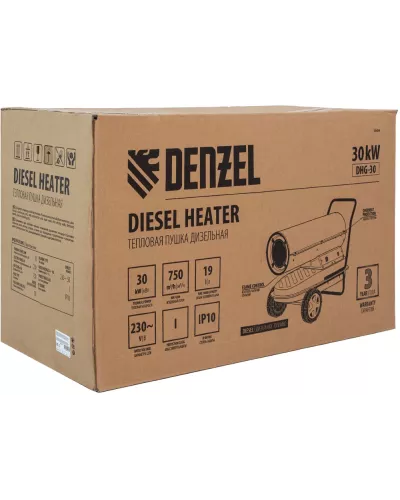 Дизельная тепловая пушка DHG-30, 30 кВт, 750 м3/ч, прямой нагрев Denzel